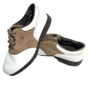 FOOTJOY Golf  Saddle Shoes White Tan Brown Womens 6.5 M